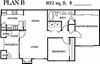 Two bedroom one bathroom B floor plan Two bedroom one bathroom B floor plan at Deerwood, Corona, CA, 92879